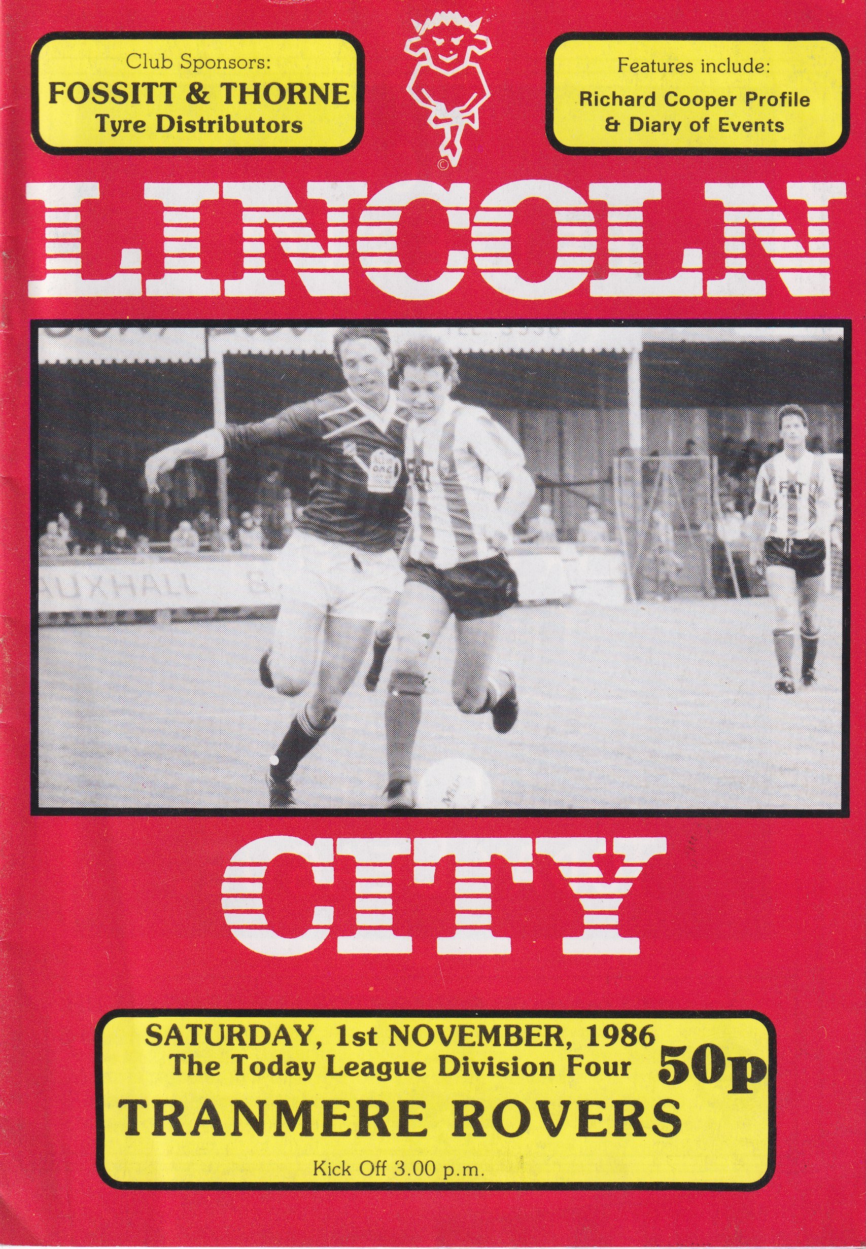 Lincoln City v Tranmere Rovers match programme